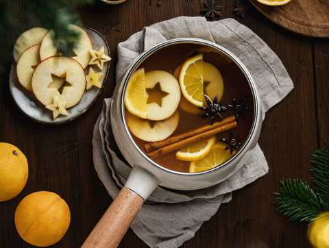 Hot Toddy with Sugar Bob’s Smoked Maple Syrup served in a mug with lemon and cinnamon