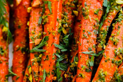 SBF Karats – carrots glazed with Smoked Maple Syrup and garnished with chopped parsley