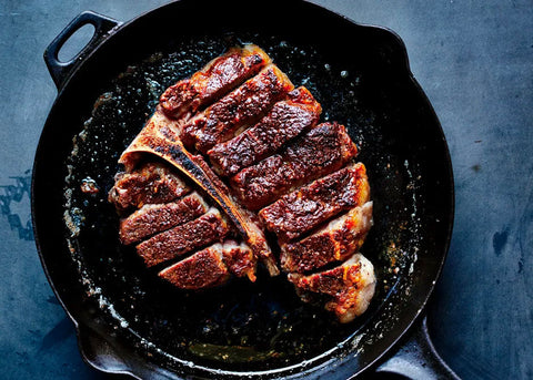 A steak in a Cast Iron Pan