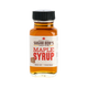 Bottle of Sugar Bob's Maple Syrup on a white background