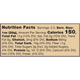 Nutrition facts label for a food product.