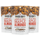 Three packages of Sugar Bob's Apple Pie Maple Almonds on a white background.